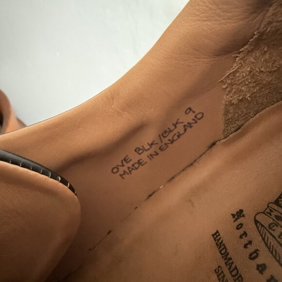 Crown Northampton Overstone Derby Shoes Black Leather Size UK 9 - Picture 11 of 11